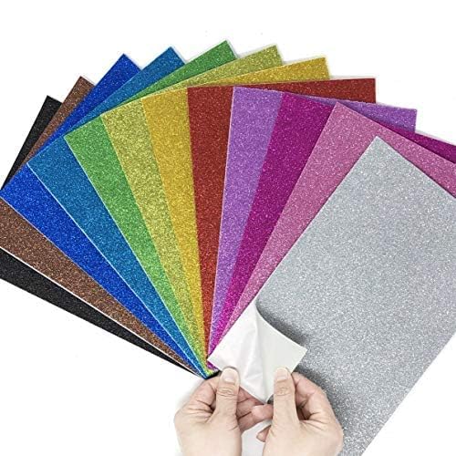 Allgala 12 Pack Glitter EVA Foam Paper 8"" x 12"" Sheets - Assorted Colors Self Adhesive - Perfect for Kids Art Craft DIY Projects and Classrooms or Cosplay - Image 2